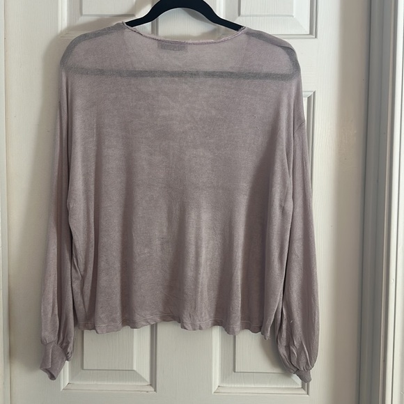 Lola & Sophie Silky Jersey V-Neck Top lilac XS modal - Picture 7 of 8